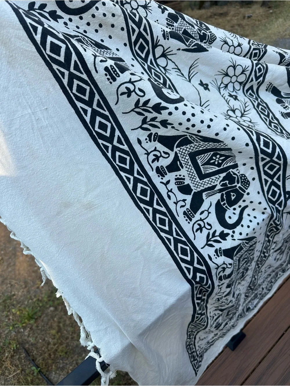 Black & Cream Tapestry - Made in India